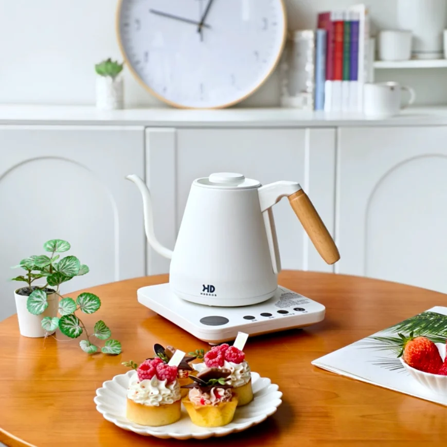 Electric Gooseneck Kettle 1500W Hand Brew Coffee Pot with Temperature Control 800ml Smart Teapot Water Jug 220V for Coffee Lover