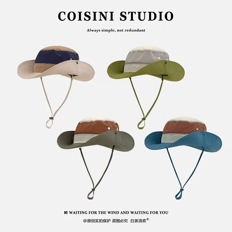 

Ретро-кепки-панамы унисекс с контрастными вставками, быстросохнущие, для летнего отдыха на природе, кемпинга, защиты от солнца, тонкие, для походов