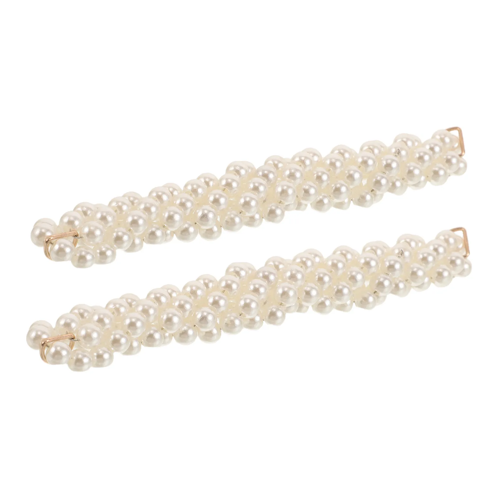 

2Pcs Hole Shoes Decoration Pearls Beaded Shoe Chains Double End D Ring Clog Sandals Charms DIY Accessories for Women Sneakers