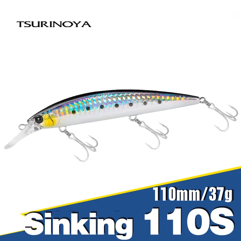 TSURINOYA 110mm 37g pececillo de hundimiento pesado Señuelos de pesca de mar Rolling WIZARD 110S cebos duros artificiales Jerkbait para señuelo de lubina