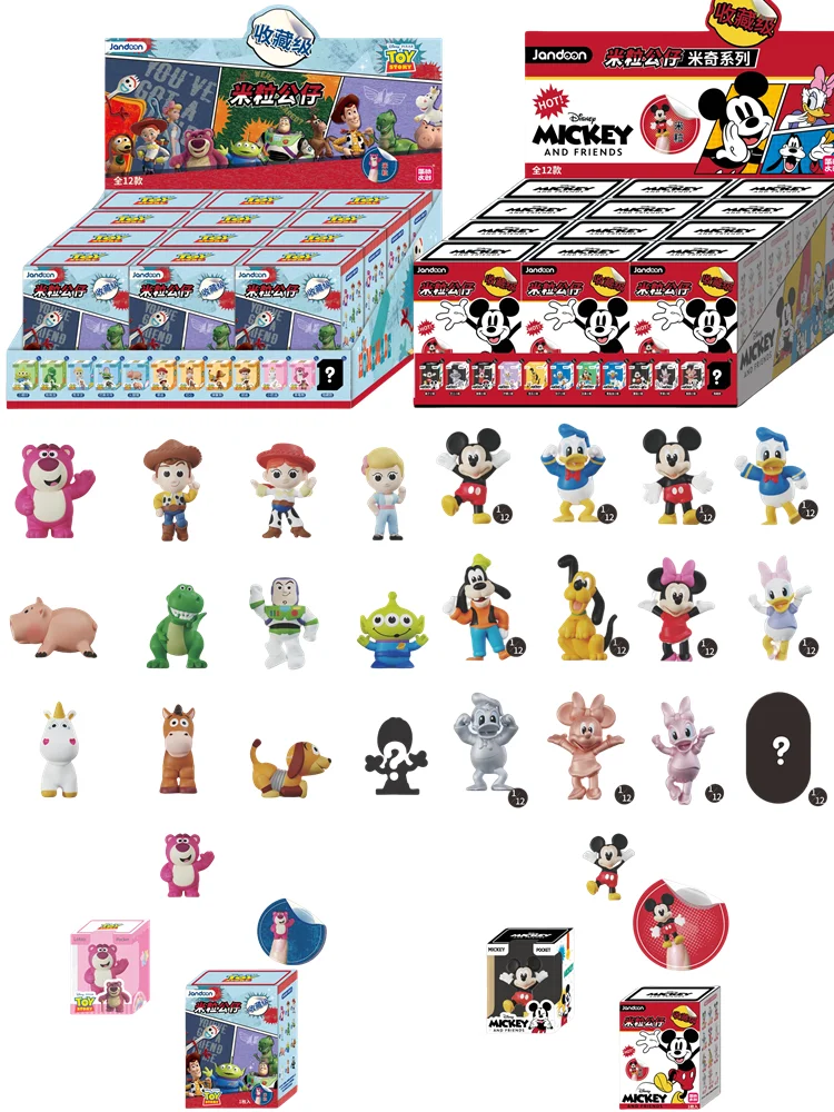 JANDOOM Disney Mickey Minnie DGoofyonald Duck Daisy Duck Goofy Woody Jessie Buzz Lightyear Anime Figure Blind Box Toys Kids Gift