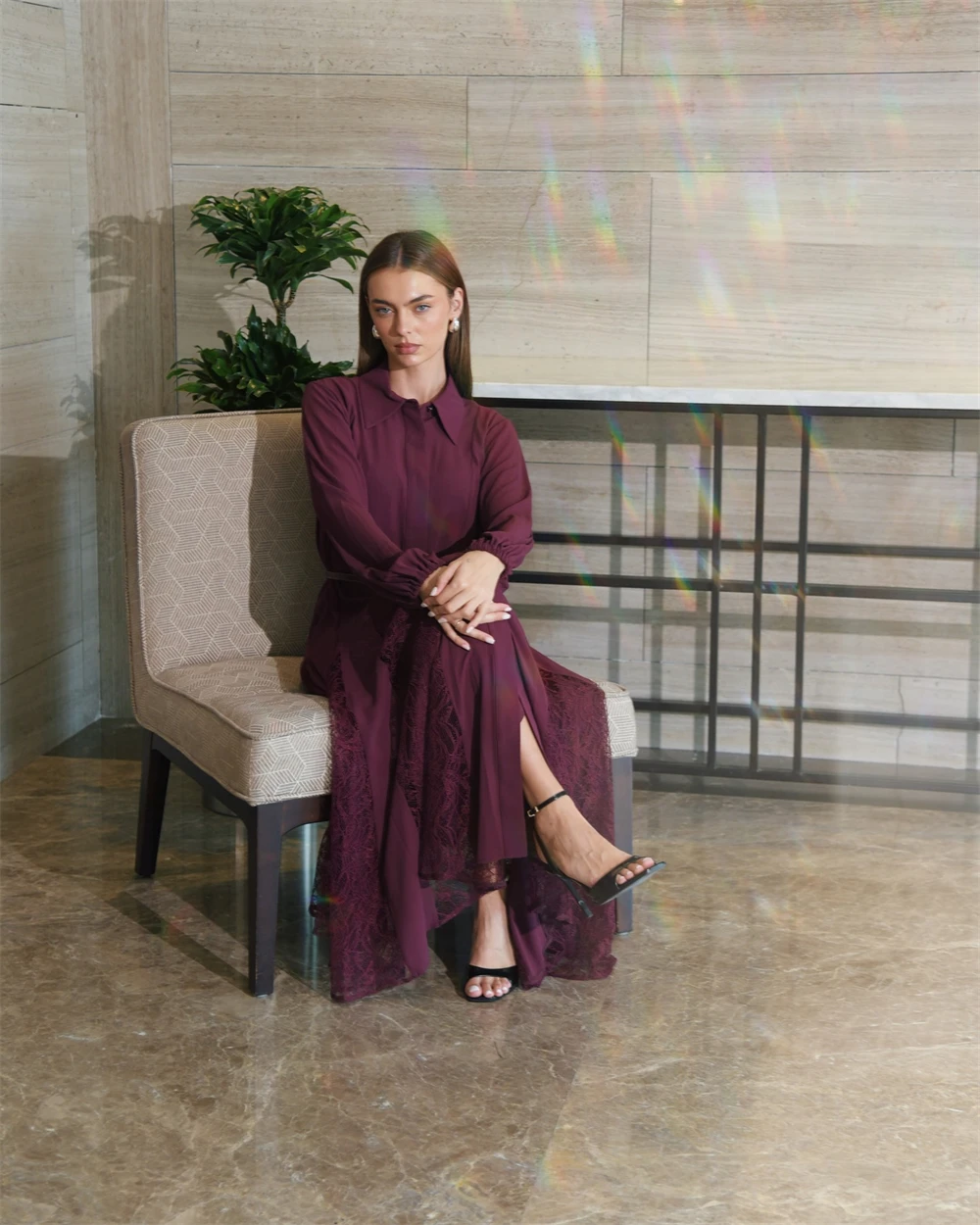 فستان سهرة شيفون كلاسيكي مخصص أنيق برقبة على شكل حرف v وأكمام طويلة فساتين العودة للوطن فاخرة سويب تراين فيستدو دي نوش #2