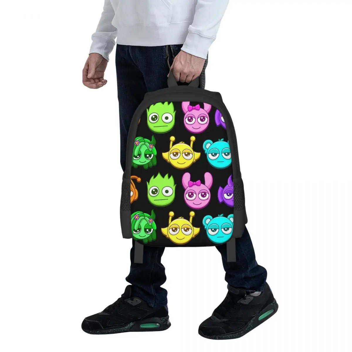 

Sprunkies Cute Characters Seamless Backpack School Bag Hiking Travel Daypack for Boys Girls Fashion Bookbag Shoulder Bags