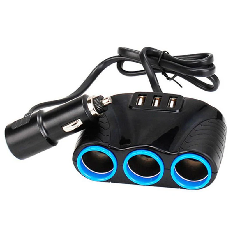 12 В/24 В постоянного тока, 120 Вт, 3-полосные автоматические розетки, адаптер автомобильного прикуривателя, 5 В, 3,1 А, выходная мощность, 3 порта USB, разветвитель, автомобильное зарядное устройство