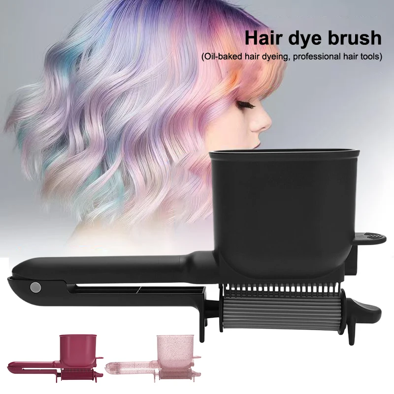 1pcs Professional Hair Dyeing Tool 2-in-1 Automatic Roller Comb With Smooth Brush Dye Salon Hair Care Plastic Salon Hairdressing