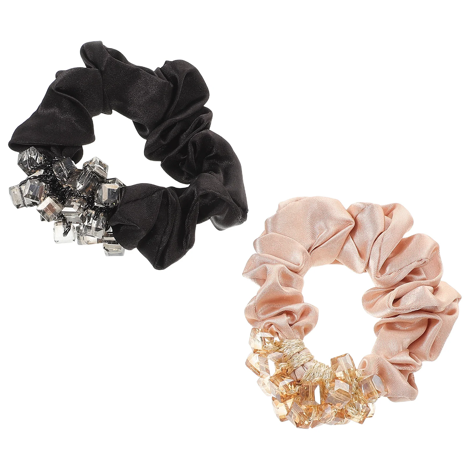 

2Pcs Crystal Scrunchies Sparkly Glitter Hair Ties Elastic Ponytail Holders for Women Girls Stretchy Hairbands Fashion Hair