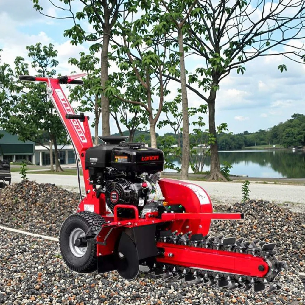 2025 TUV CE Approved 15HP Trenching Machine Mini Chain Trencher Super Durable Mini Skid Steer Trencher Machine