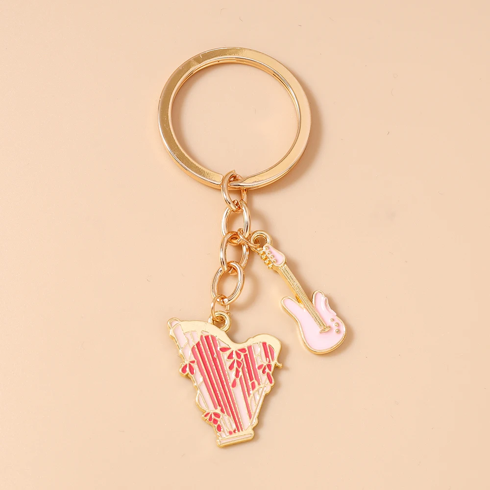 Neuer Musikinstrument-Schlüsselanhänger Violine Schlüsselring Anhänger für Frauen Mädchen Handtaschen-Deko DIY Handgemachter Schlüsselanhänger Geschenke – Detail 23