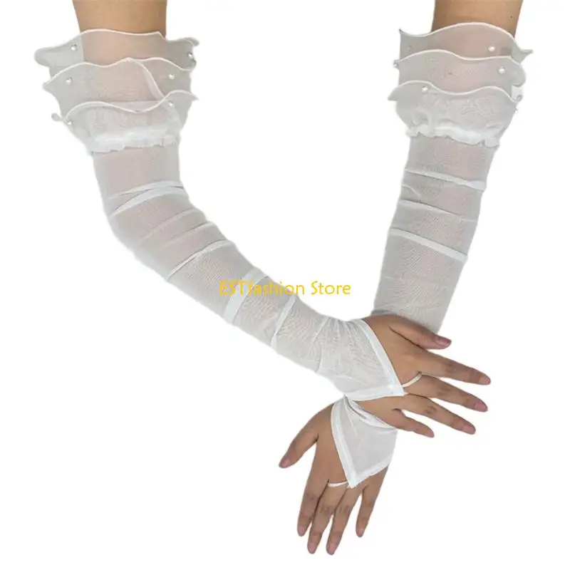 Y5GC ถุงมือยาวสำหรับกิจกรรมธีมปี 1920 มีสไตล์สำหรับงานแต่งงานและการเฉลิมฉลองกิจกรรมอย่างเป็นทางการ