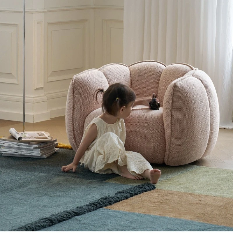 Pumpkin single sofa full sponge compression sofa living room lazy sofa