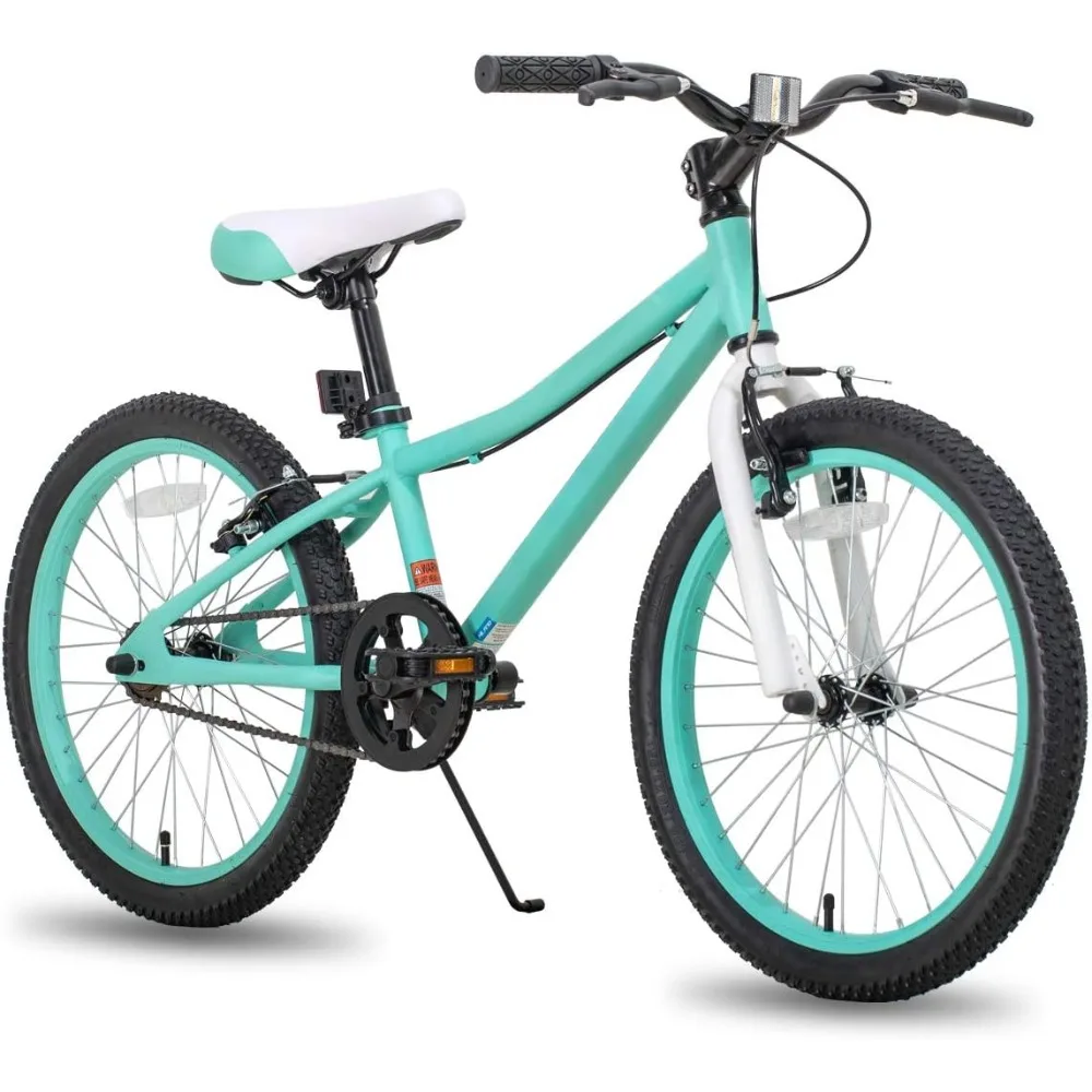 Kids Mountain Bike for Boys or Girls, 20 Inch, with Dual Handbrakes and Kickstand, Multiple Colors,  Single Speed Kids Bicycles