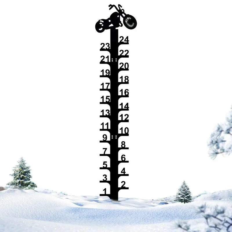 Snow Measuring Stick Snow Meter Thickened Metal Strong Snow Gauge Snowfall Measuring Gauge Large Fonts Metal Ruler For Outdoor