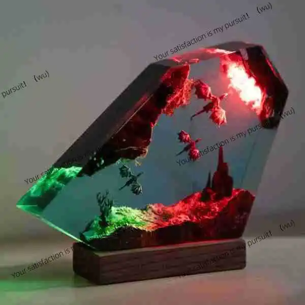 For Him Fire & Ice Dragon Resin Night Light 3D Desktop Lamp Home Decor Ornament Gift