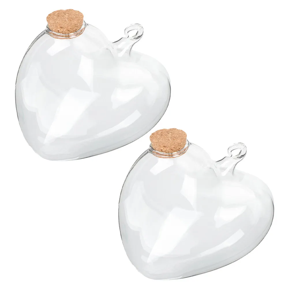 2Pcs Glass Landscape Wishing Bottles Hanging Clear Mini Message Bottles Origami Star Decoration Home Wedding Party Decor