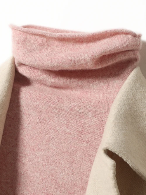 Birdtree Damen-Pullover mit Rollkragen, Edge Curl, Basic-Strickpullover, Unterhemd, Pullover aus 100 % australischer Wolle, Herbst-Winter T39244QM – Detail 9