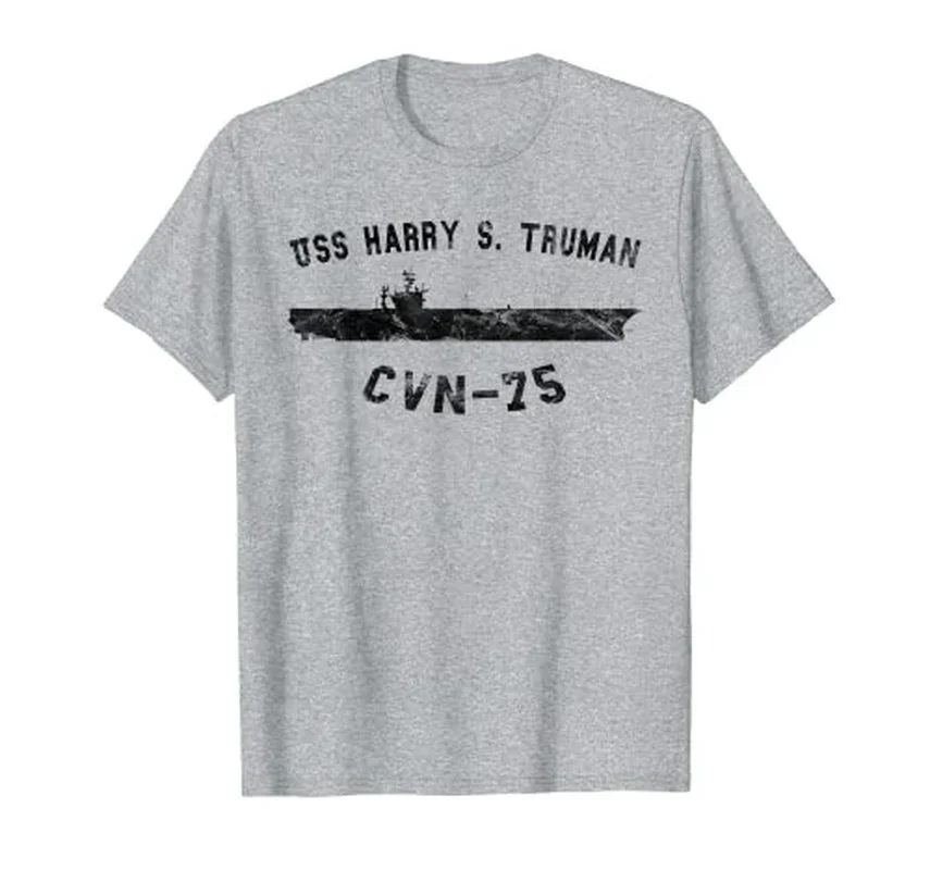 USS Harry S. Truman CVN-75 Aircraft Carrier T-Shirt 100% Cotton O-Neck Short Sleeve Summer Casual Mens T-shirt Streetwear