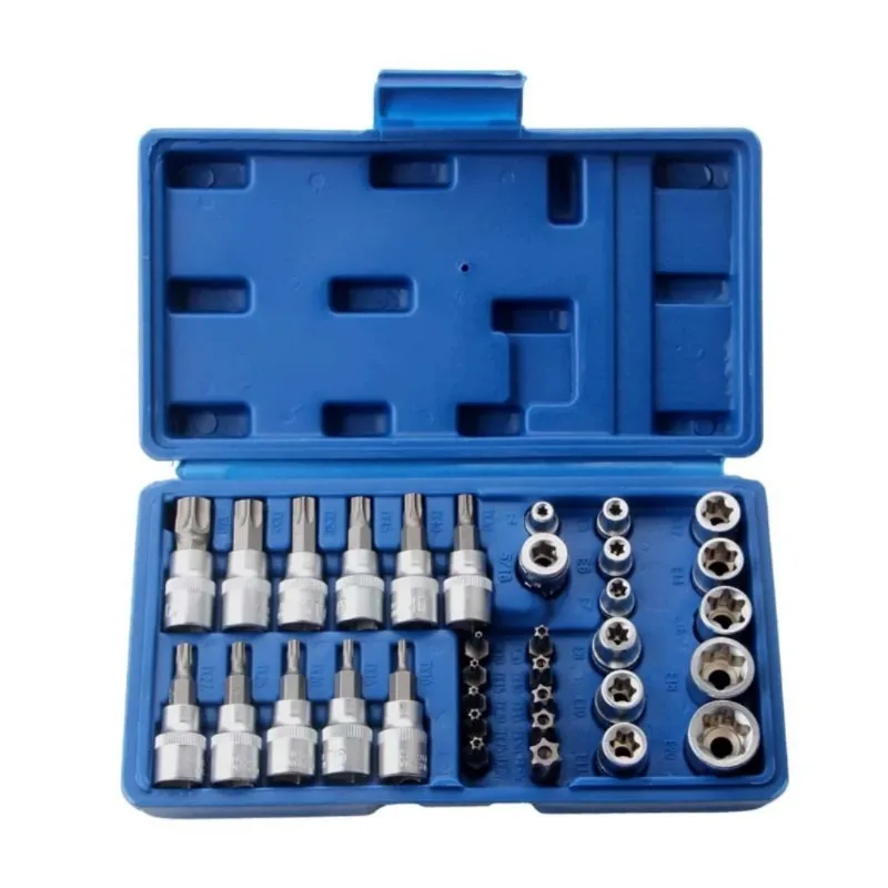 2026 34pcs Bit Socket and E-Torx Star Socket Set 1/4