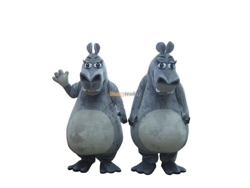 New Adult Halloween Christmas Cute Hippo Mascotte Fancy Cartoon Mascot Costume Plush Fancy Dress Mascot Costume