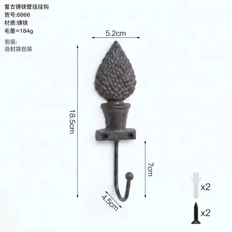 Metal Ironwork Bonsai Single Hooks Hanging Cast Iron Process Garden Balcony Wall Decoration Courtyard Outdoors Decoration