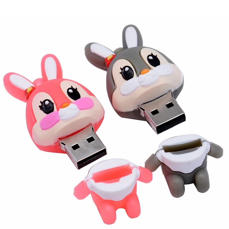 Lovely Rabbit USB Flash Drives 128GB Cute Memory Stick 64GB Real Capacity Pen Drive 32GB regali creativi per ragazze Pendrive 16GB