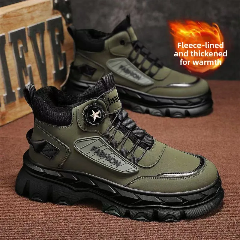

Men's Winter Boots Fce Lined Thiened Sports Snow oes Anti-slip Waterproof round Toe Rubber Outsole Casual oes