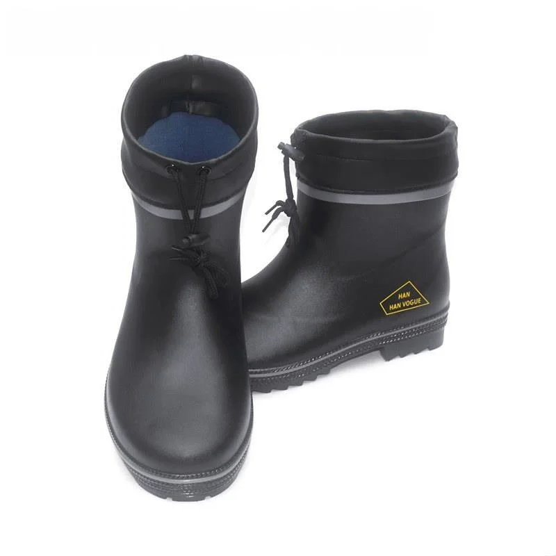 bottes-de-pluie-courtes-en-caoutchouc-pour-hommes-confortables-amples-pour-la-peche-a-la-mode-respirantes-semelle-en-caoutchouc-couleur-unie-chaussures-d'ete