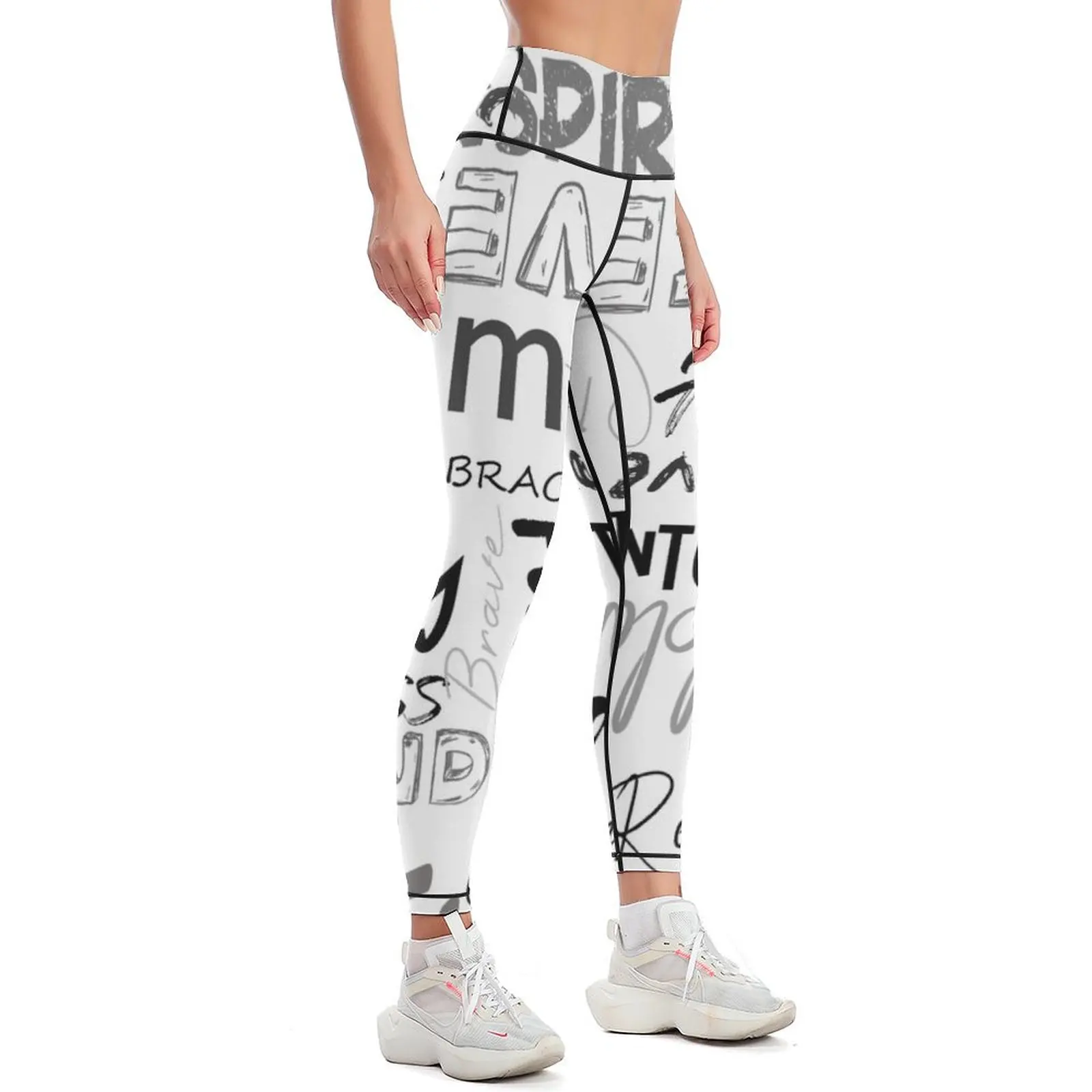 Motivational words Leggings Women sports high waist Women's push up Women sportwear Womens Leggings