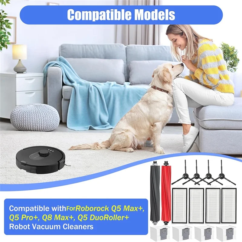 【Berserk】запасные части для Roborock Q5 Max+, Q5 Duoroller+, Q5 Pro+, Q8 Max+, комплекты аксессуаров для роботов-пылесосов