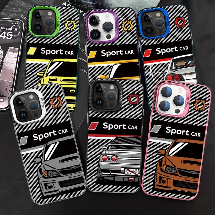 Car Cool Phone Case for iPhone 12 Pro 16 15 Plus XR 13 XS Max 14 Pro X 11 Pro Max 11 Pro TPU Back Soft Cover