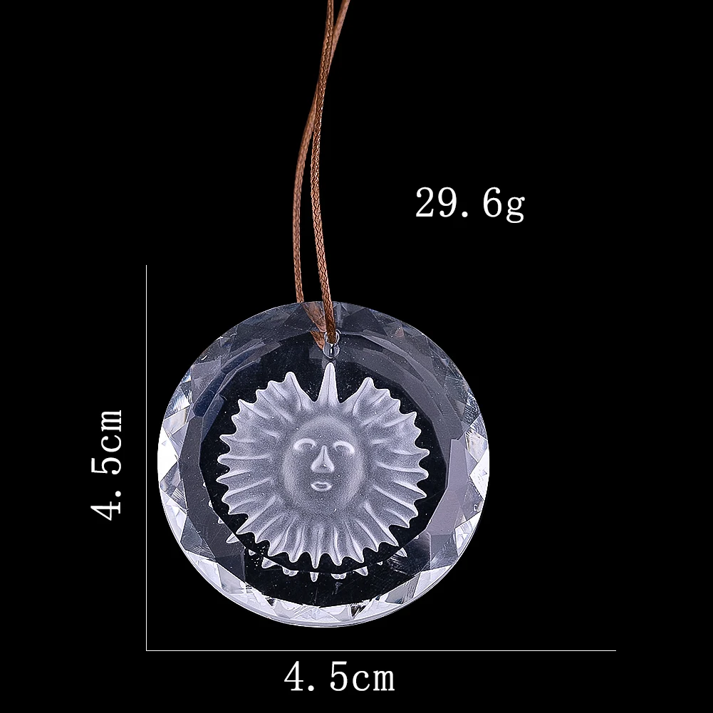 45mm Crystal Suncatcher Glass Prism Mystery Witchcraft Hanging Rainbow Maker Sun Moon Face Car Pendant Home Window Garden Decor - view 5