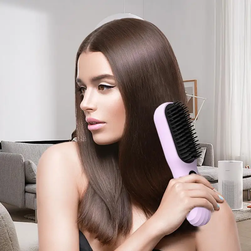 Hair Straightener Comb Travel Wireless Hot Comb Multiple Temp Settings Hair Styling Tools Air Brush For Short Long Hair