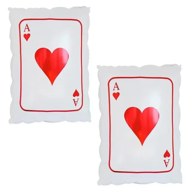 5pcs Casino Party Peach Heart Plum Recipe Foil Balloons Casino Night Poker Birthday Las Vegas Themed Party Decorations