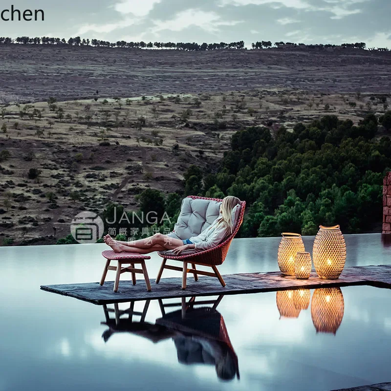 

YFY Outdoor Rattan Lazy Sofa Chair Single Chair Rocking Chair Courtyard Garden Leisure Balcony Furniture