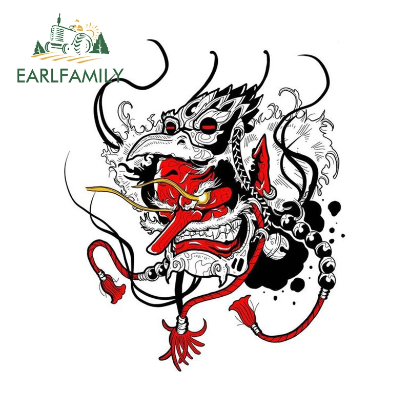 EARLFAMILY 13cm X 11cm for Warrior Oni Mask Samurai Car Stickers Waterproof Graffiti Decals Creative Bumper Caravan Car Goods