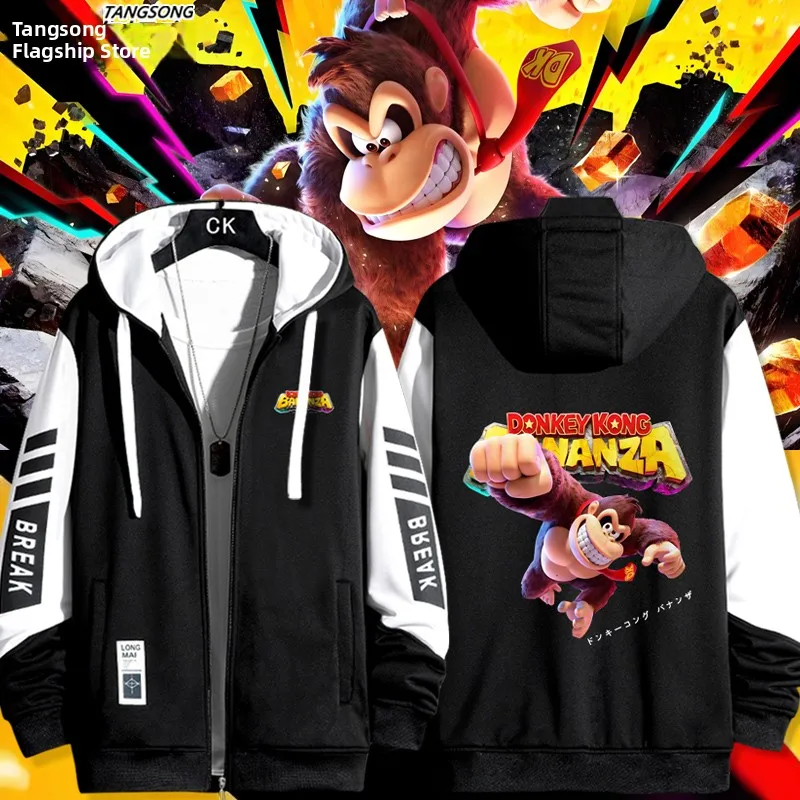 

Куртка Dongqi Game Peripheral: модная американская ветрозащитная куртка с длинными рукавами, на молнии, с капюшоном, из полиэстера