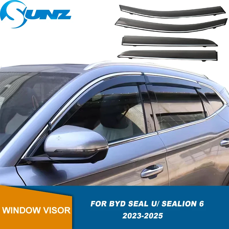 

Car Window Visor For BYD Song Plus DM-i EV / Seal U/ Sealion 6 2023 2024 2025 Weathershield Awning Shelter Sun Rain Deflector