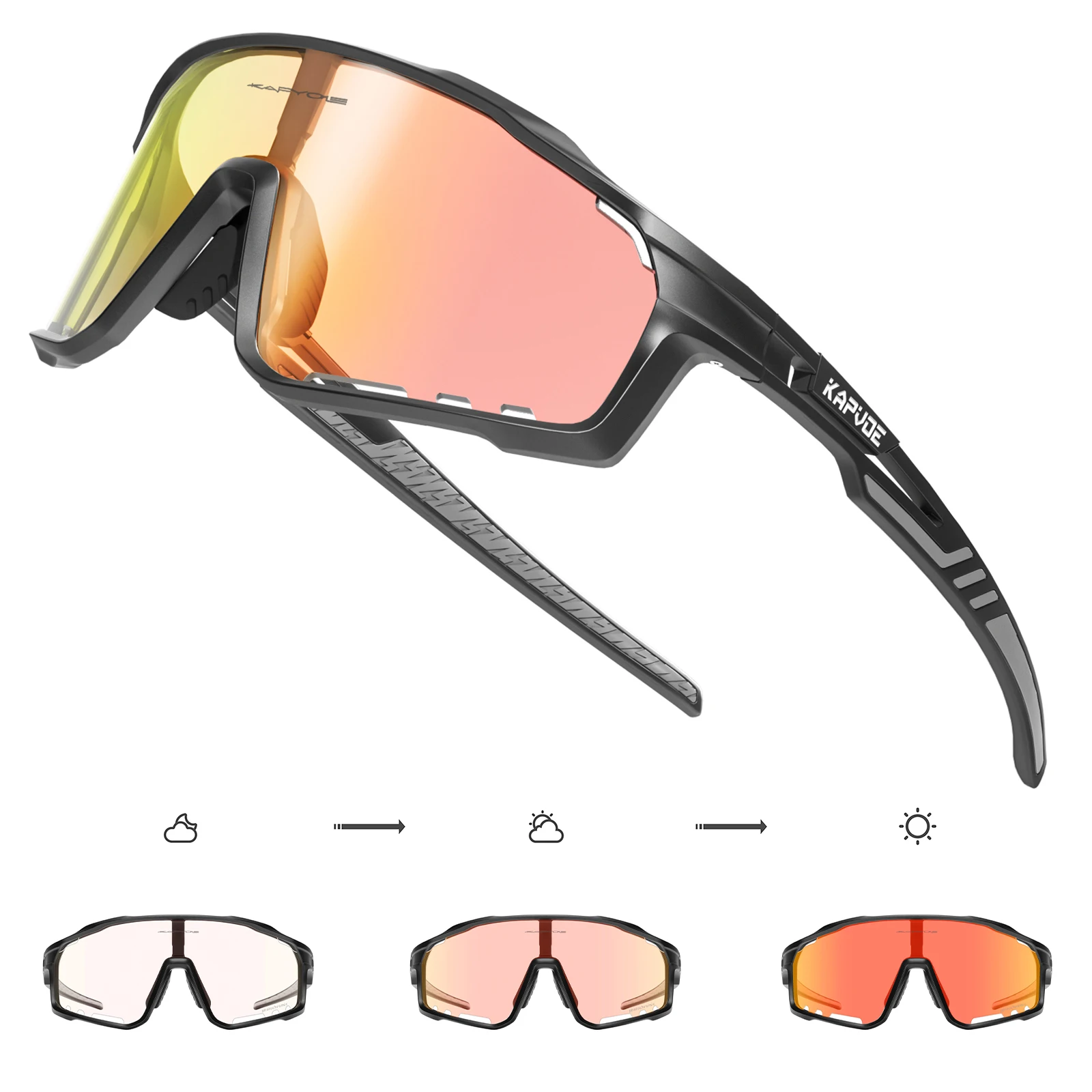 Kapvoe Photochromic MTB Cycling Glasses 9