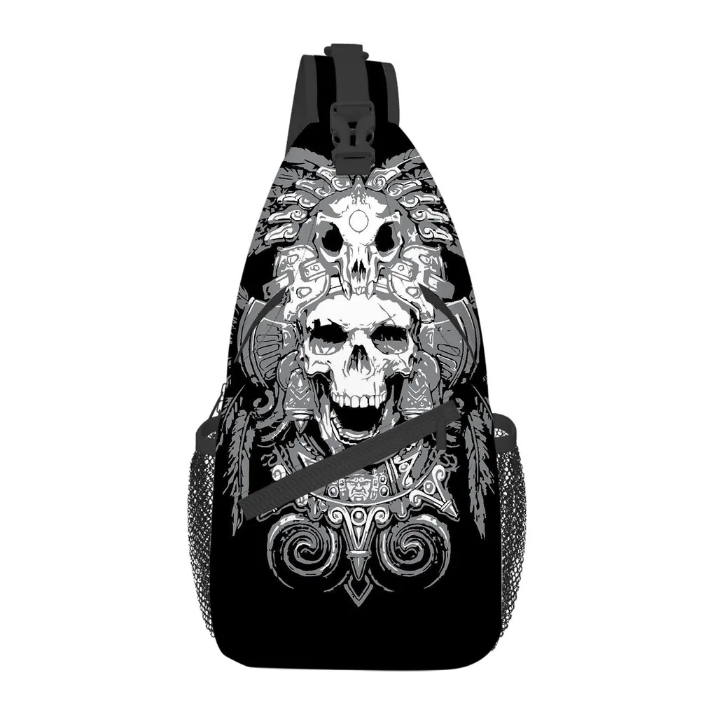 Skull Chest Bag for Boy/Girls Best Gift 2D Flat Cartoon Large Capacity Outdoor Sports Leisure Fashion Messenger Bag