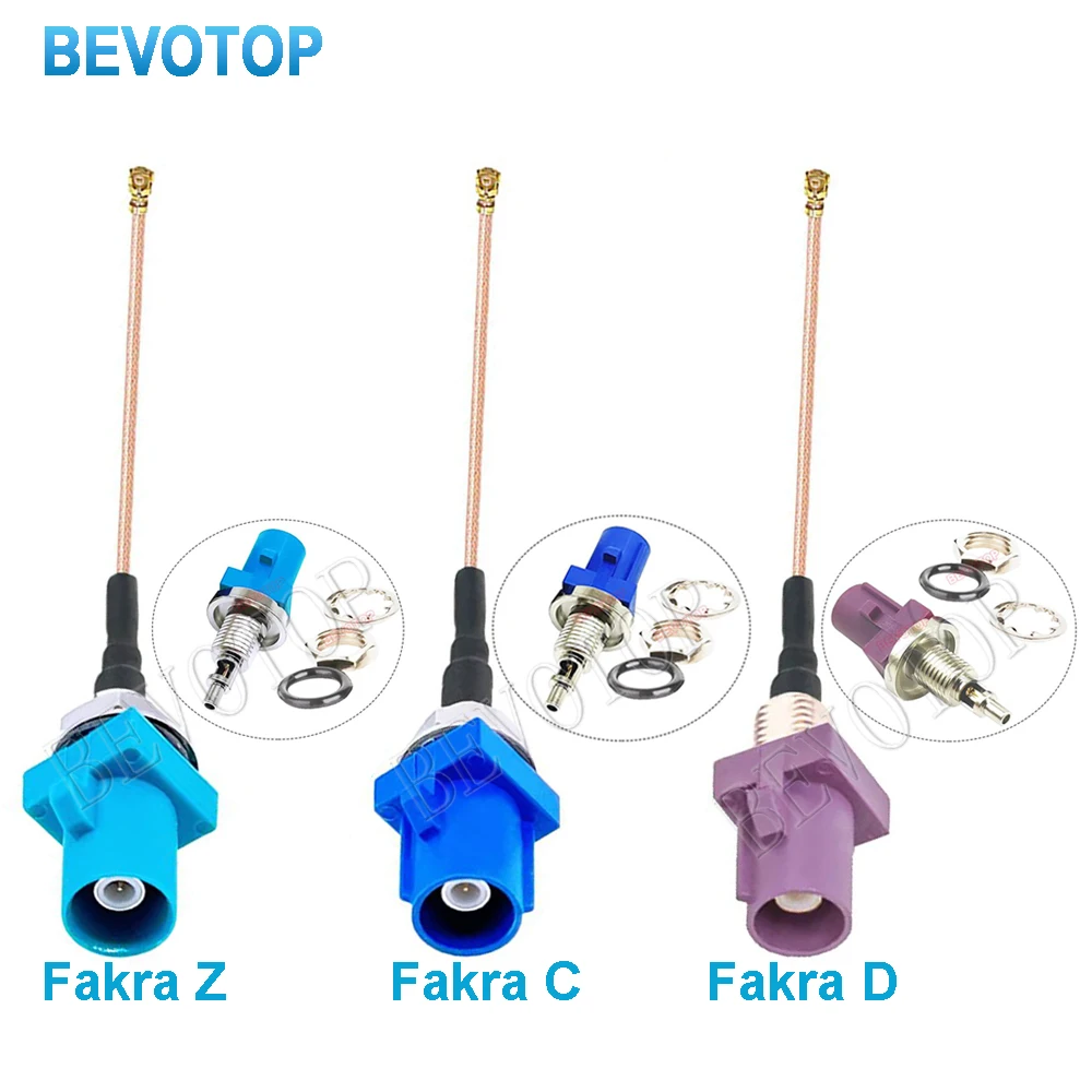 10PCS/LOT Fakra to RG178 Cable Waterproof Fakra Male Code C/D/Z to u.FL/RF-1Female Jack Antenna Pigtail Fakra to Ufl Jumpe
