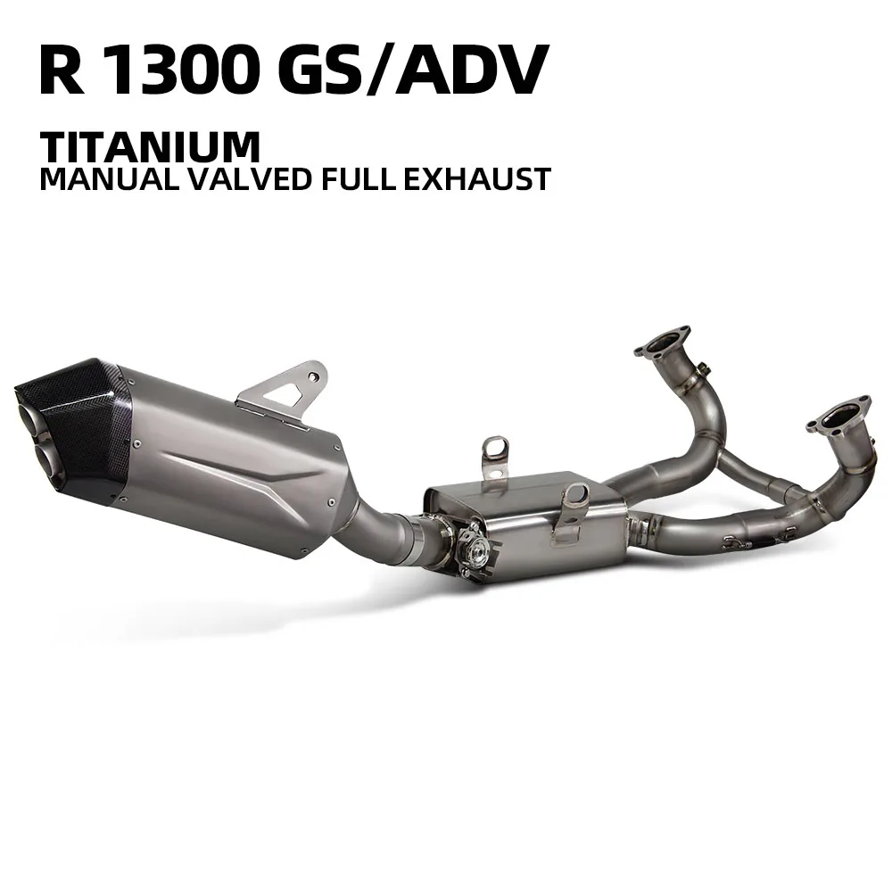 Motorcycle Exhaust Full System Titanium Modify Kit For BMW R1300R R1300RS R1300GS Escape Manual valve Head Tube Slip on Muffler