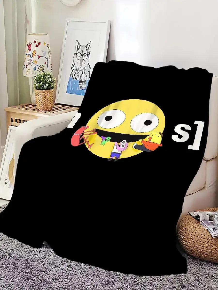 Cute Cartoon Smiling Friends Throw Blanket Soft  Comfortable for Nap Time Perfect for Living Room Office Bedroom  Ideal Birthday