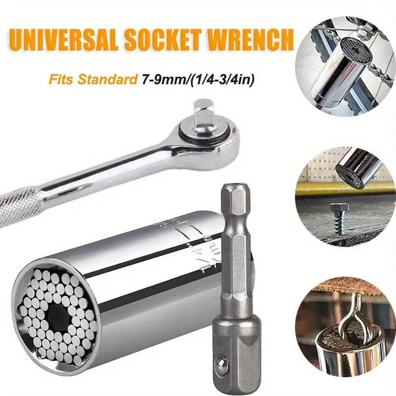 

3pcs Torque Wrench Socket Sleeve Universal Socket Wrench Set Ratchet Wrench Multi-functional Wrench Repair Tools Fits Standard