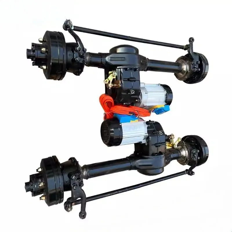 

Four Wheel Drive Chassis Axle Electric Steering Front Drive Hydraulic Brake Rear Axle with Five Bolt Drive Shaft