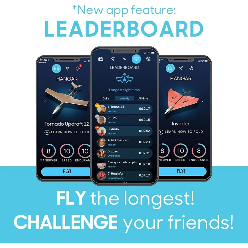 Kit avanzado de avión de papel operado por teléfono inteligente: control RC con piloto automático y estabilidad giroscópica