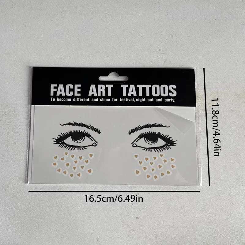 فلاش الذهب الوجه المؤقتة الوشم مقاوم للماء منعت النمش ملصقات ماكياج العين وهمية المؤقتة الوشم الفن ملصق 1 ورقة #5