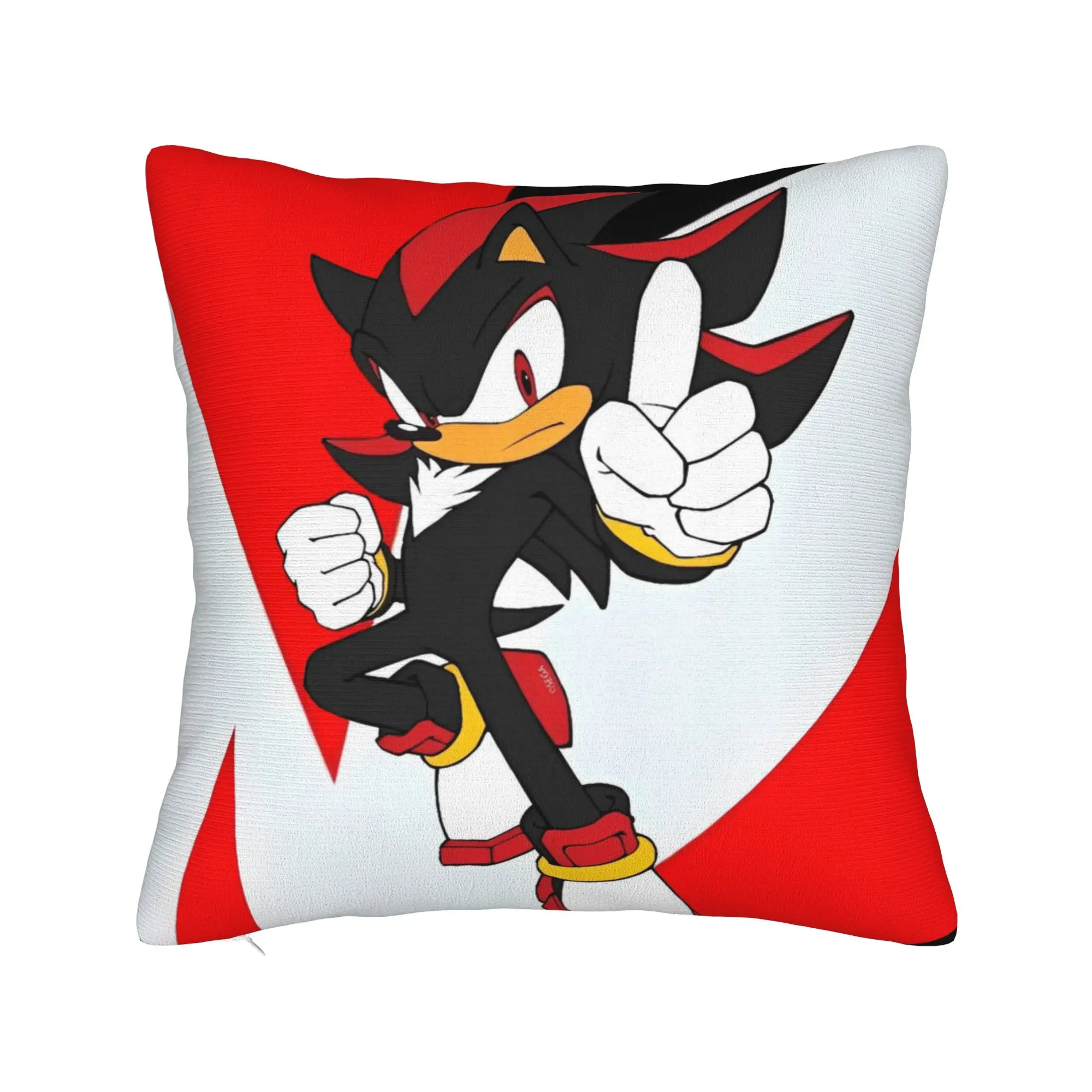 Shadow The Hedgehogs Pillowcase Printed Cushion Cover Gift Cartoon Throw Pillow Case Cover Seater Zippered