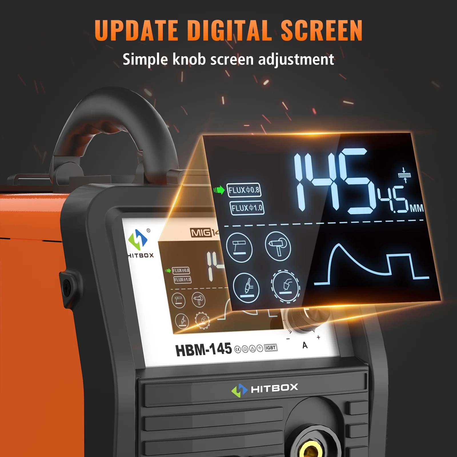 ماكينة لحام بدون غاز HITBOX 4 in1 MIG محمية بالغاز HBM145 جهد واحد 220 فولت MIG/MMA ماكينة لحام MIG