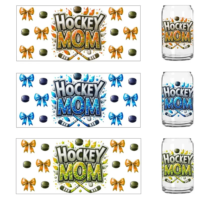 13 Style Mother's Day Ice Hockey Series UV Party DIY Decals 3D transfers uvdtf tumbler seal stickers 16oz uv dtf cup wraps