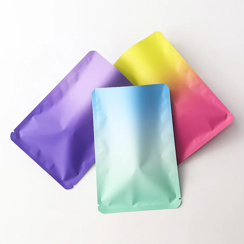 2000Pcs Resealable Open Top Aluminum Foil Heat Sealing Bag Gradient Color Sachet  Bag Jewelry Candy Powder Plastic Storage Pouch