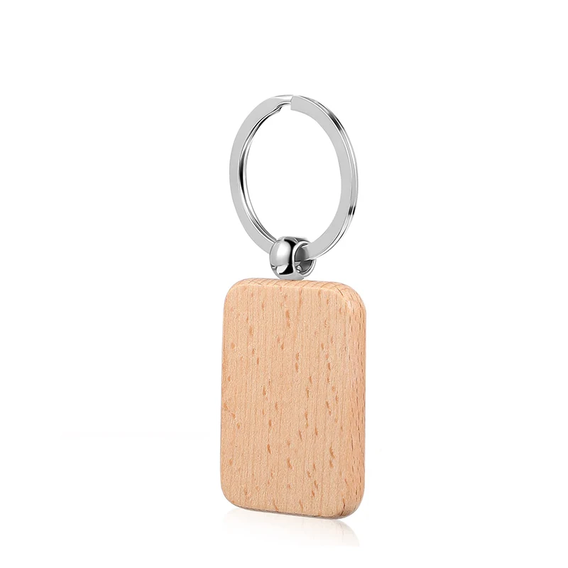 40 Stück unlackierte Holz-Schlüsselanhänger-Rohlinge, Holz-Schlüsselanhänger, Schlüsselanhänger für DIY-Geschenk, Basteln